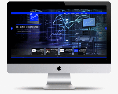 Animated Mac showcase with rotating previews of a website designed by Mark Alan Studios
